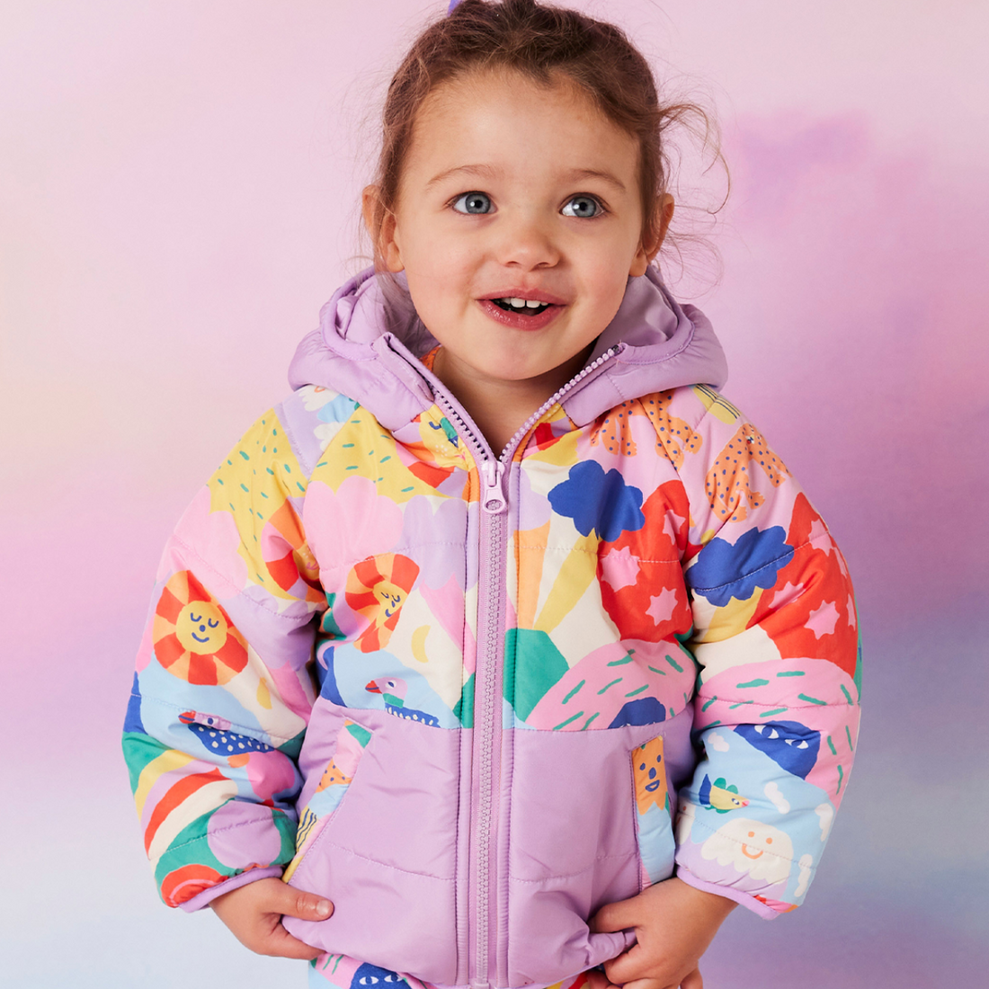 Kids Puffer Jacket - Rainbow Valley