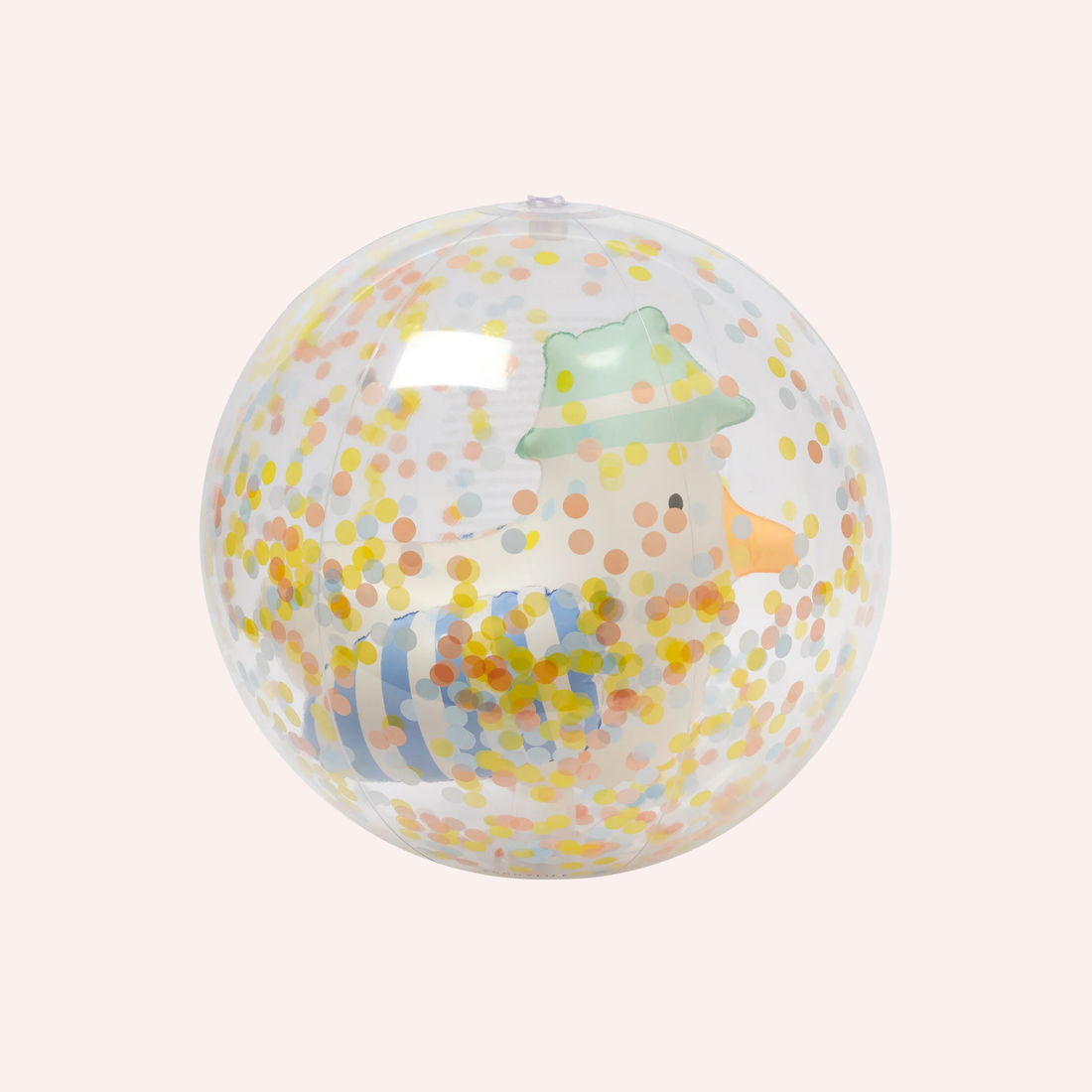 3D Inflatable Beach Ball - Sammy the Seagull Blue Stripe