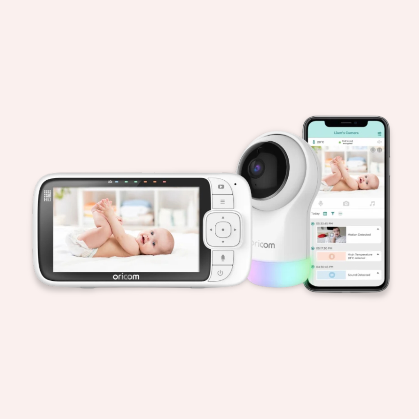 5" Smart HD Nursery Pal Glow+ Baby Monitor - White