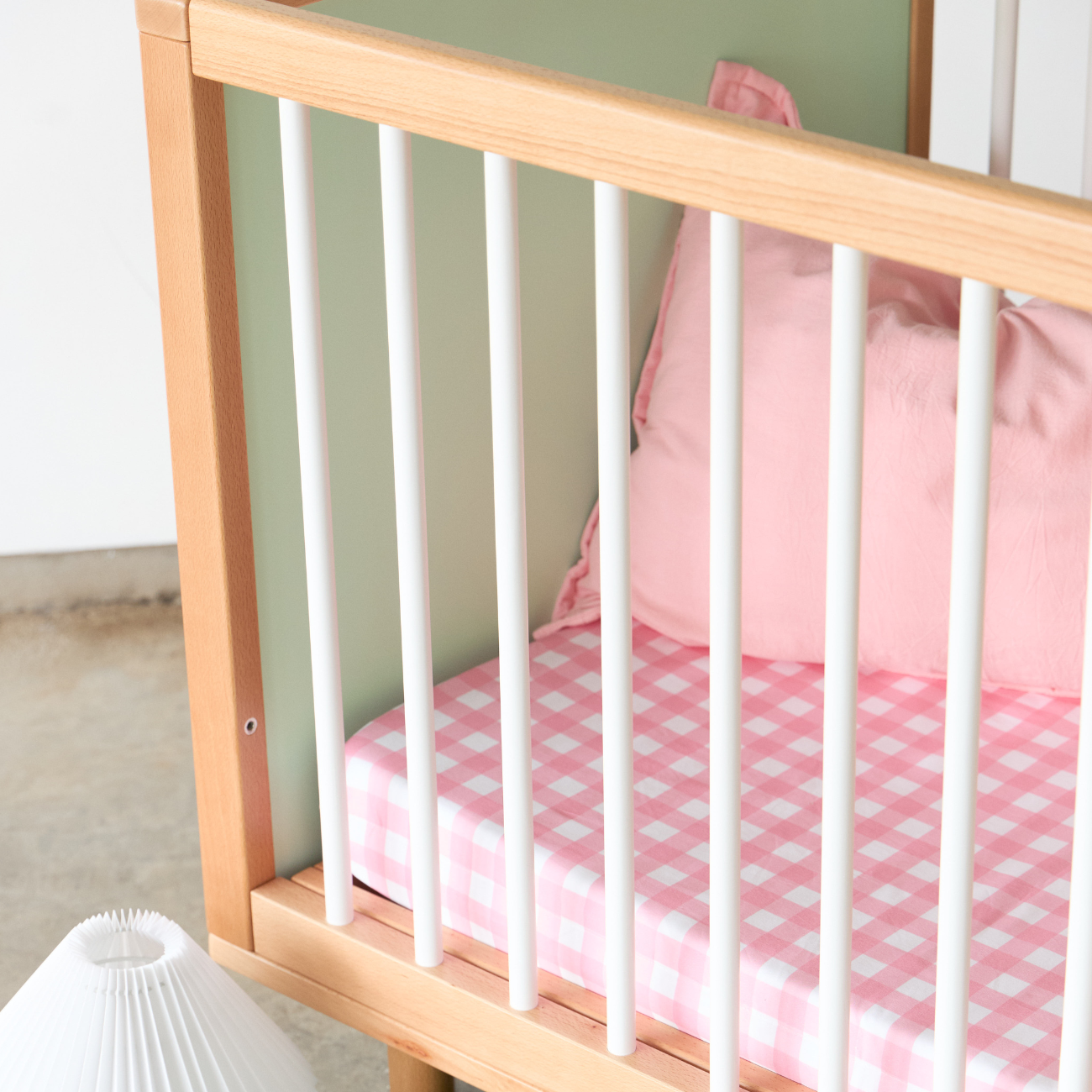 Waterproof Fitted Sheet - Pink Gingham