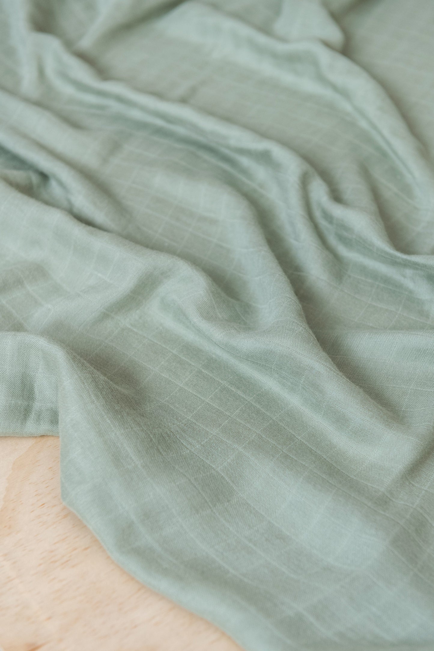 Organic Cotton & Bamboo Muslin Swaddle - Sage