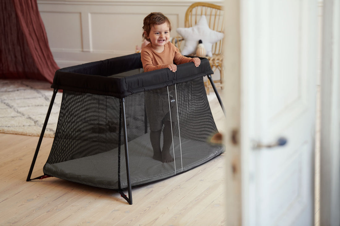 Travel Portable Cot - Black Mesh