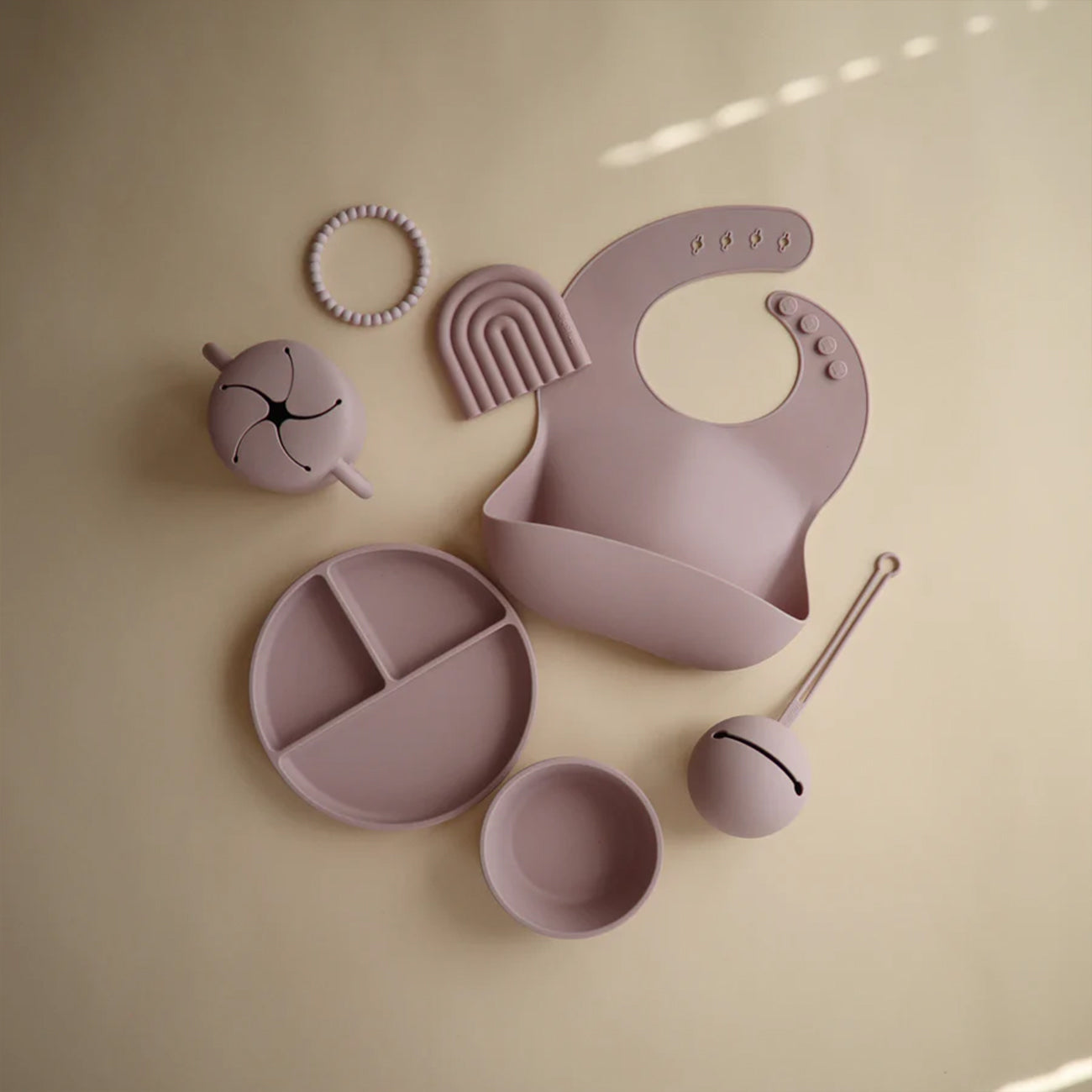 Mushie Silicone Bib - Pale Mauve