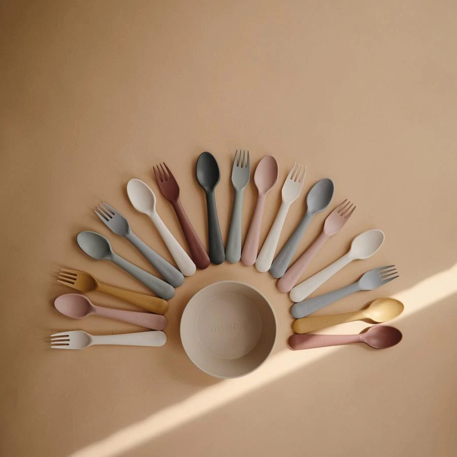 Mushie Fork & Spoon Set - Ivory