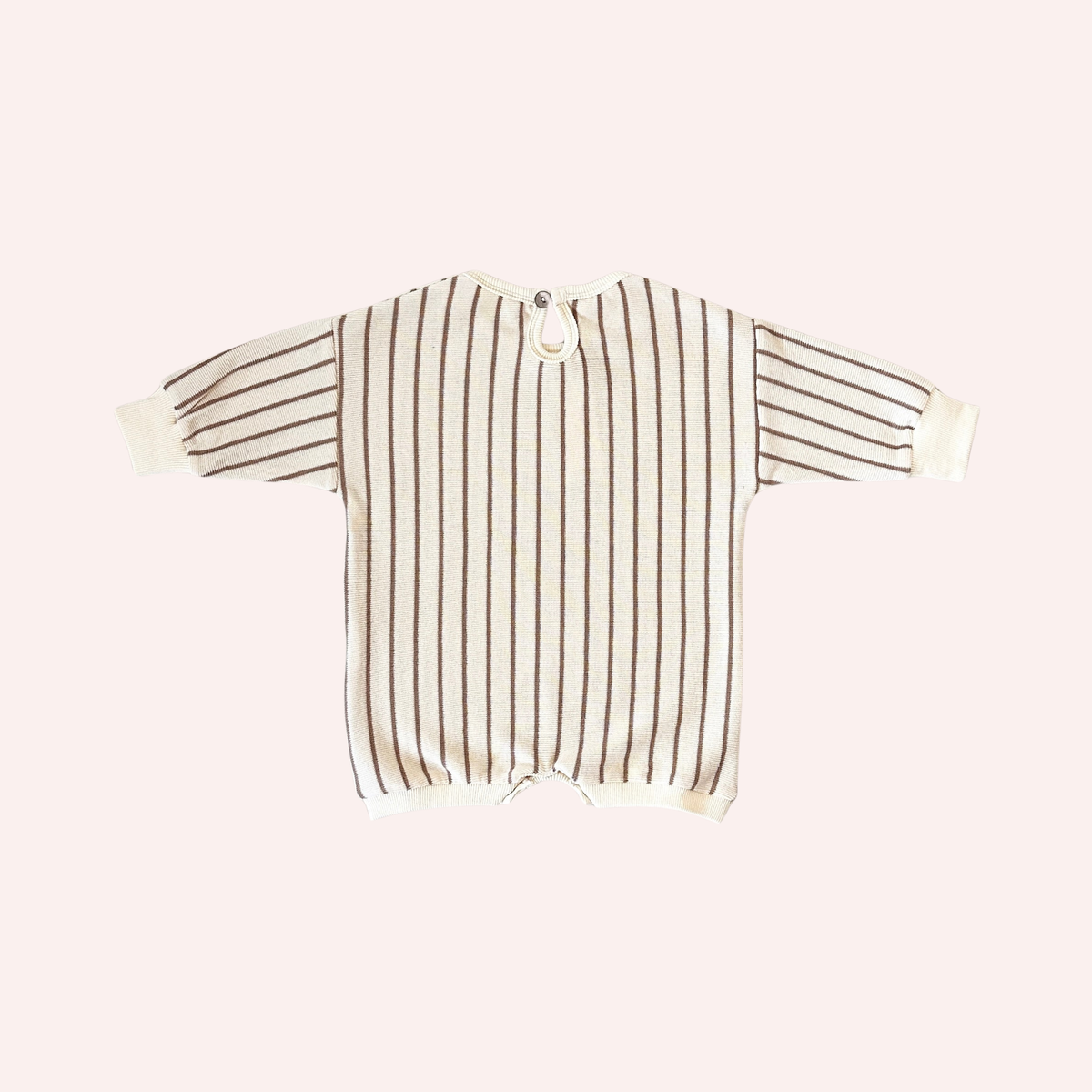 Addie Cotton Stripe Romper - Cream/Latte Stripe