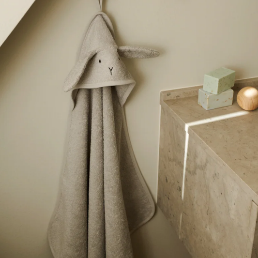 Albert Hooded Baby Towel - Rabbit Dumbo Grey