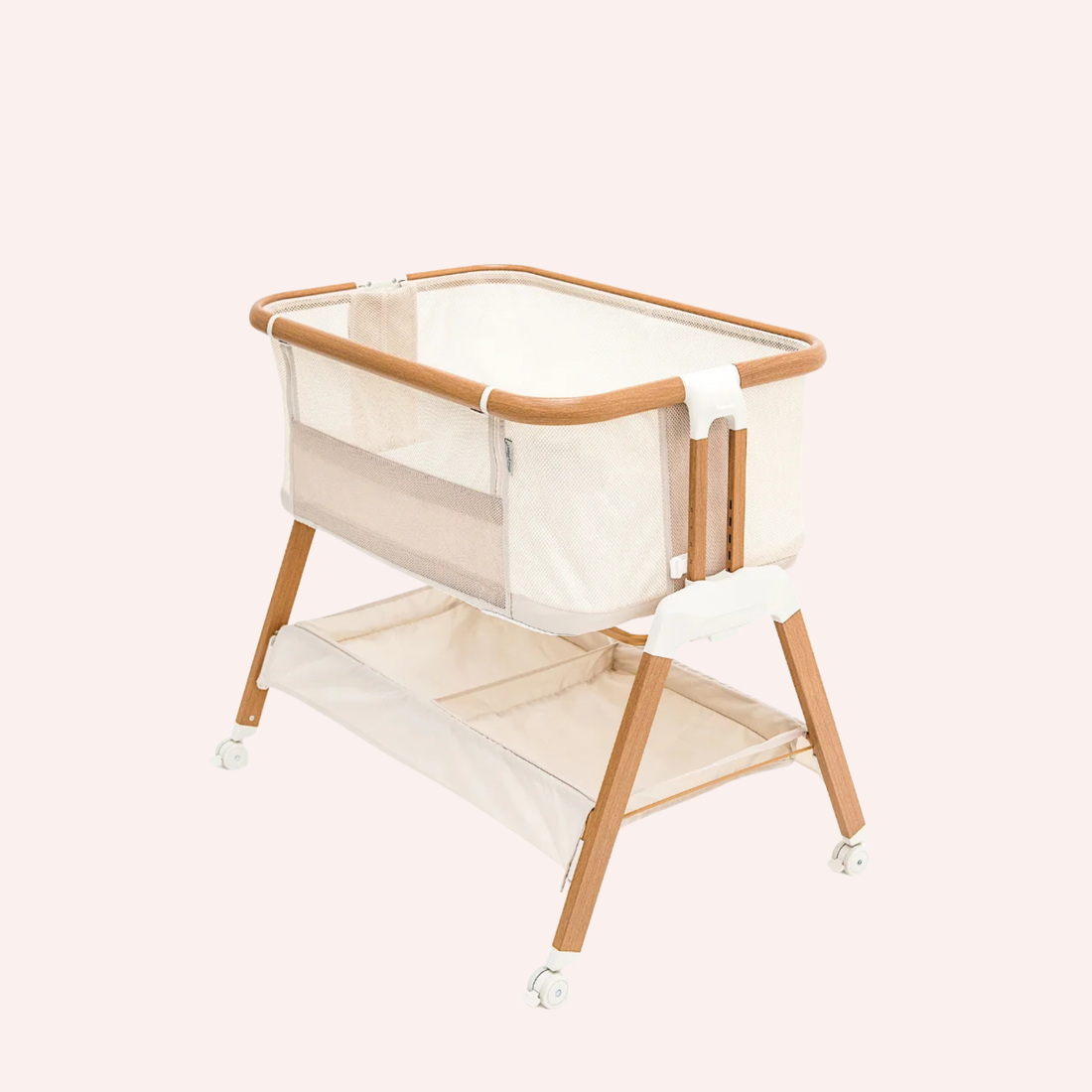 Alfie 2 Bedside Co-Sleeper - Beige/Walnut