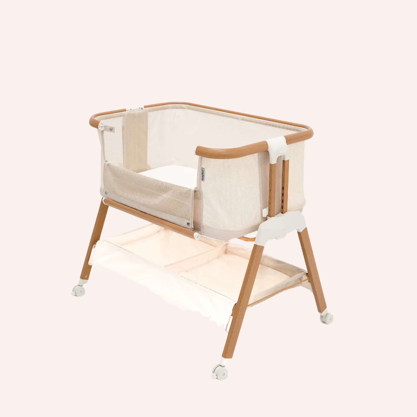 Alfie 2 Bedside Co-Sleeper - Beige/Walnut