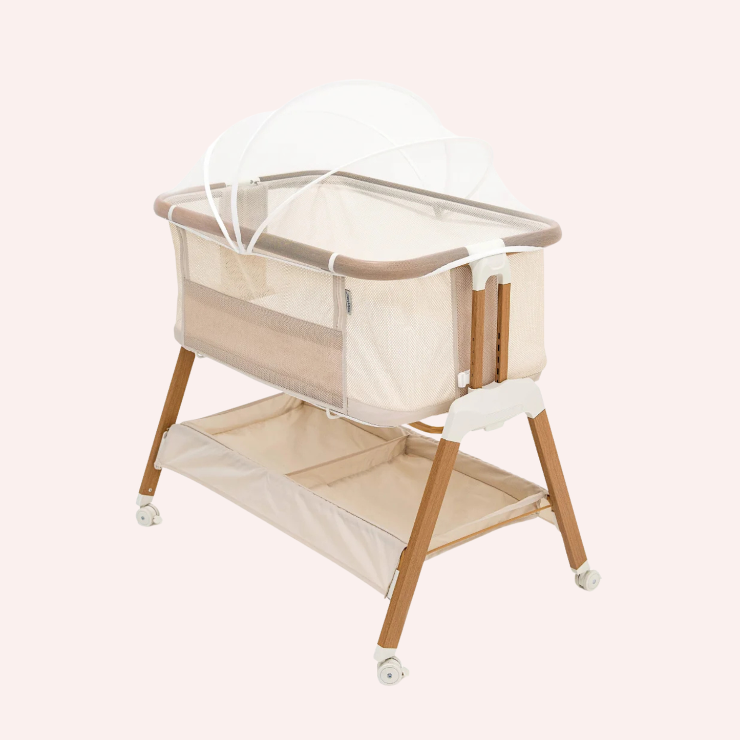 Alfie 2 Bedside Co-Sleeper - Beige/Walnut