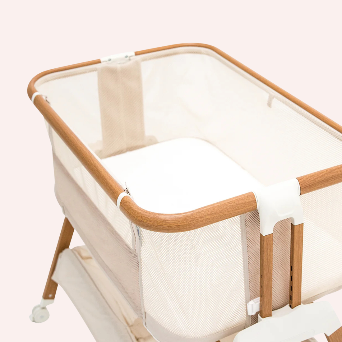 Alfie 2 Bedside Co-Sleeper - Beige/Walnut