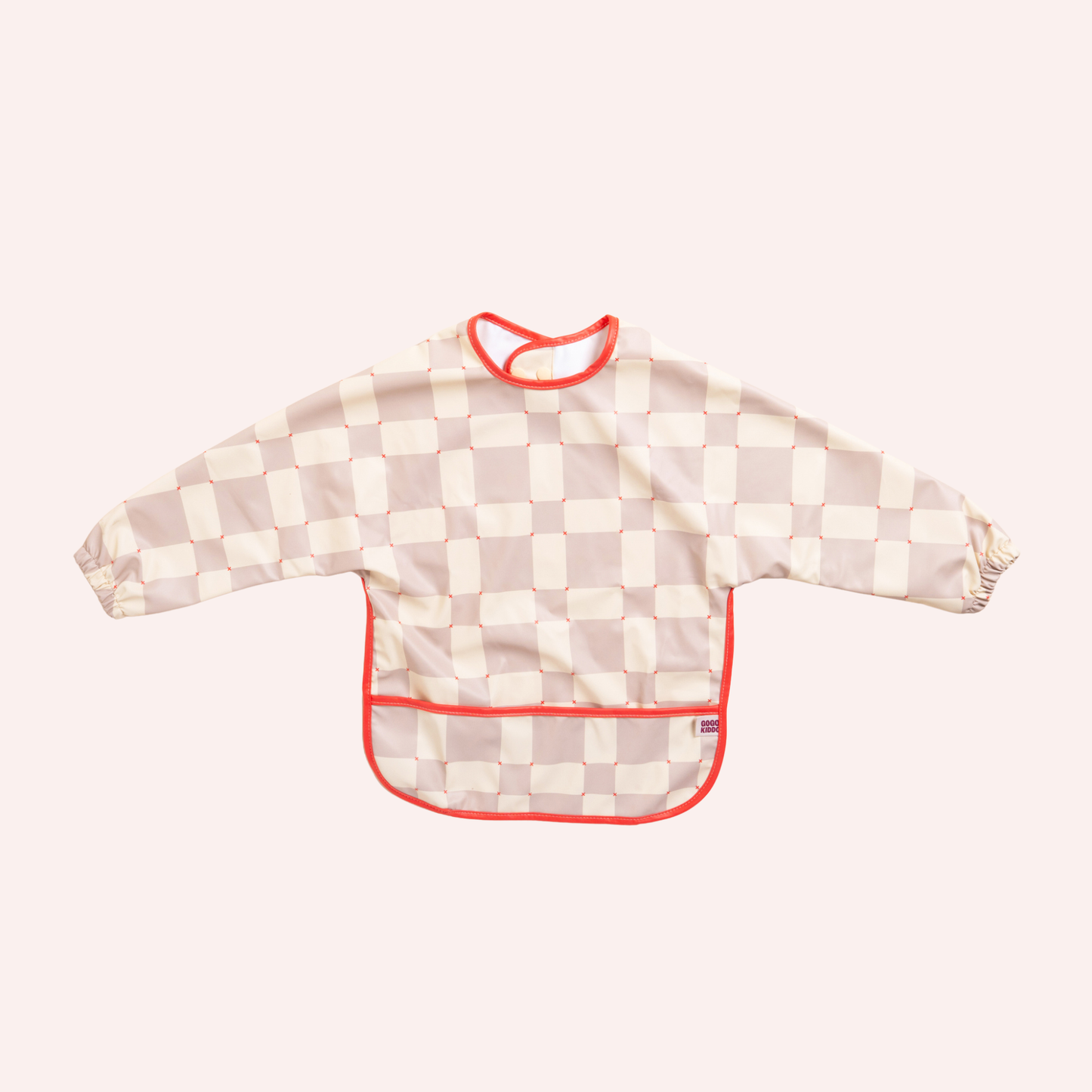 All-Covered Smock Bib - Check Beige
