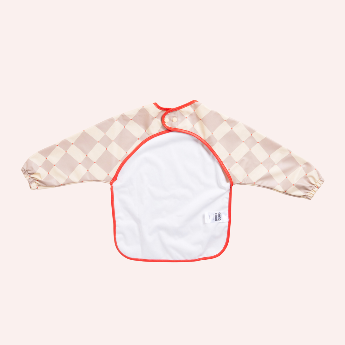 All-Covered Smock Bib - Check Beige