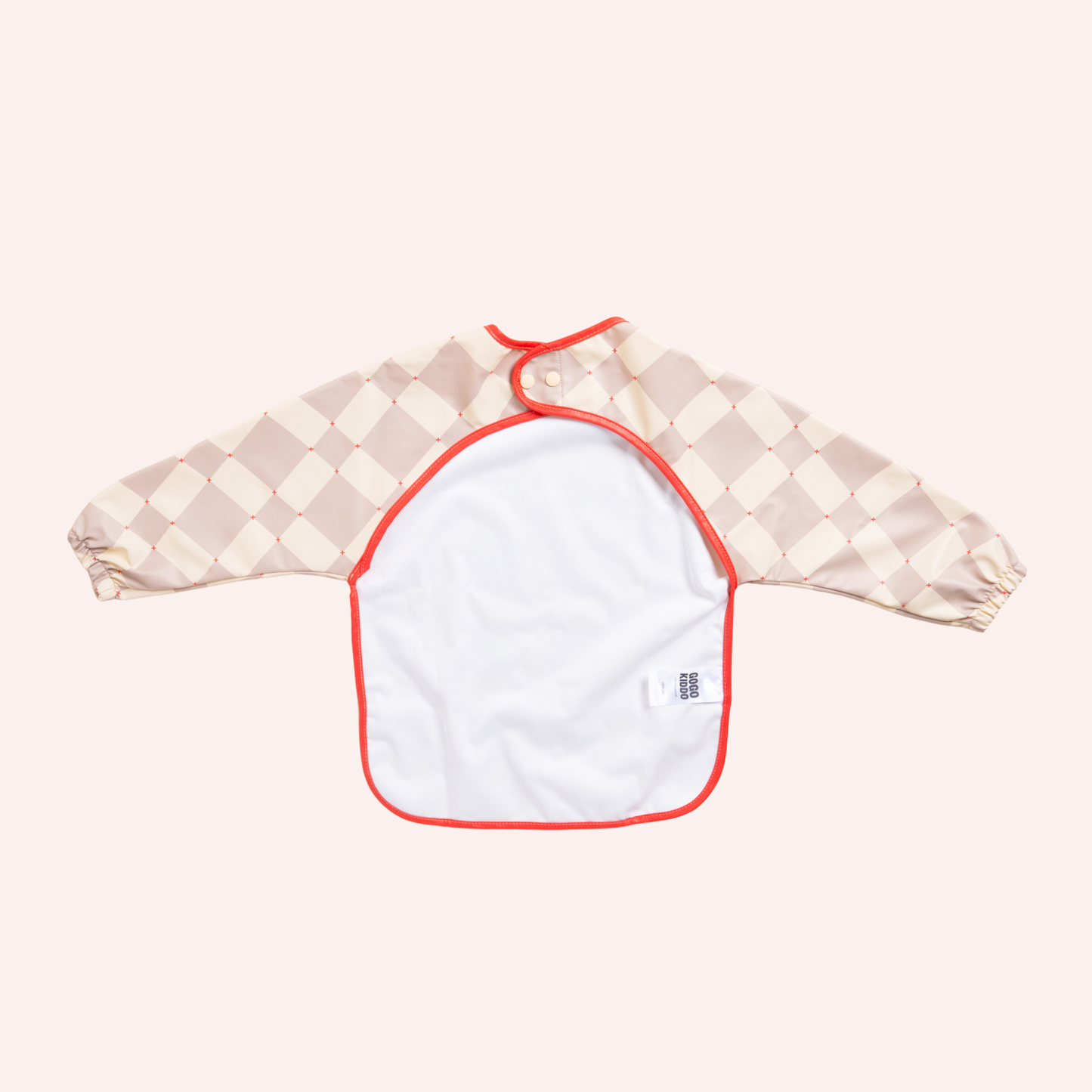 All-Covered Smock Bib - Check Beige