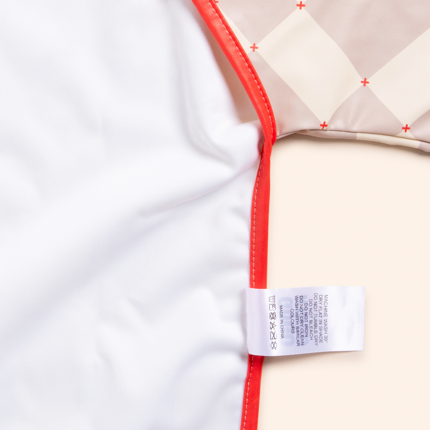 All-Covered Smock Bib - Check Beige