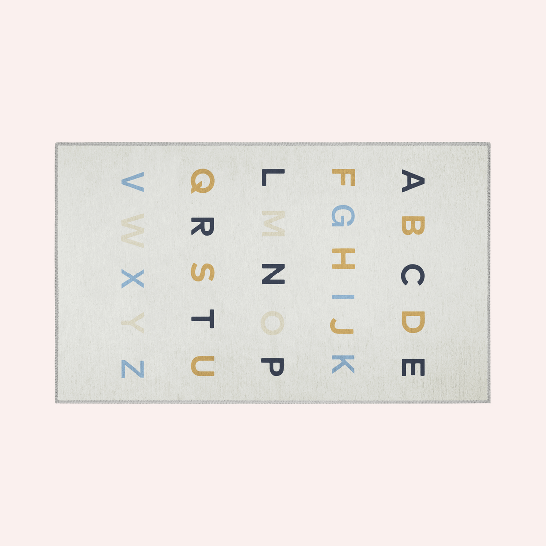 Alphabet Neutral Chenille Rug