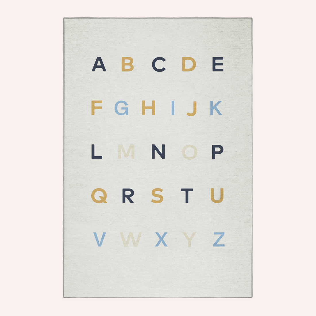 Alphabet Neutral Chenille Rug