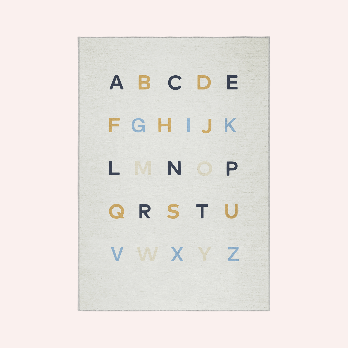 Alphabet Neutral Chenille Rug