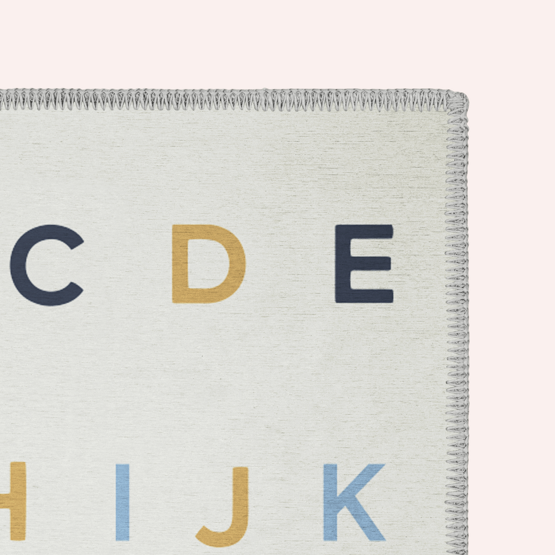 Alphabet Neutral Chenille Rug