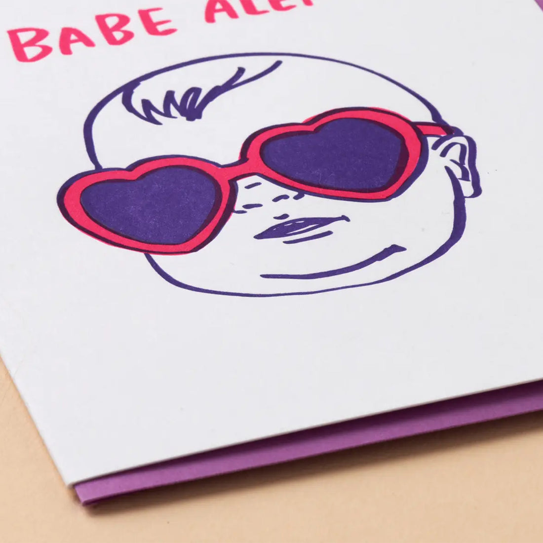 Greeting Card - Babe Alert Letterpress Card