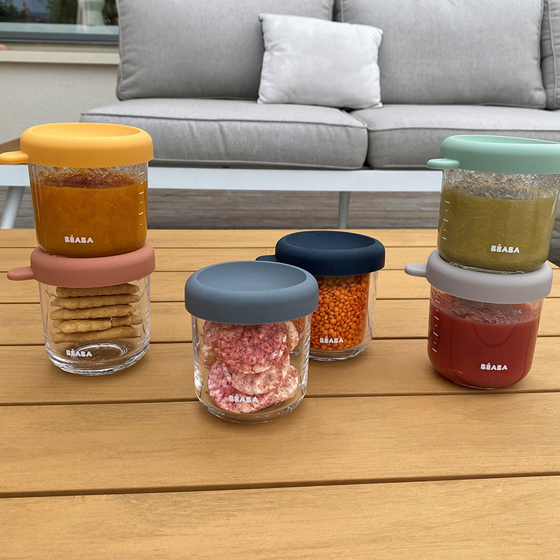 Beaba - Glass Portion Jars - 250ml - 6 Pack