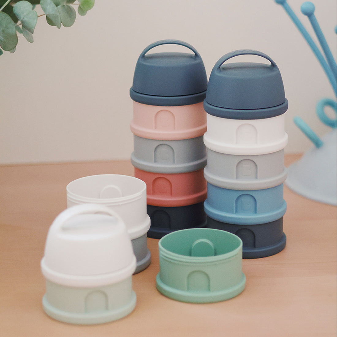 Beaba - Formula & Snack Container - Mineral Grey/Blue