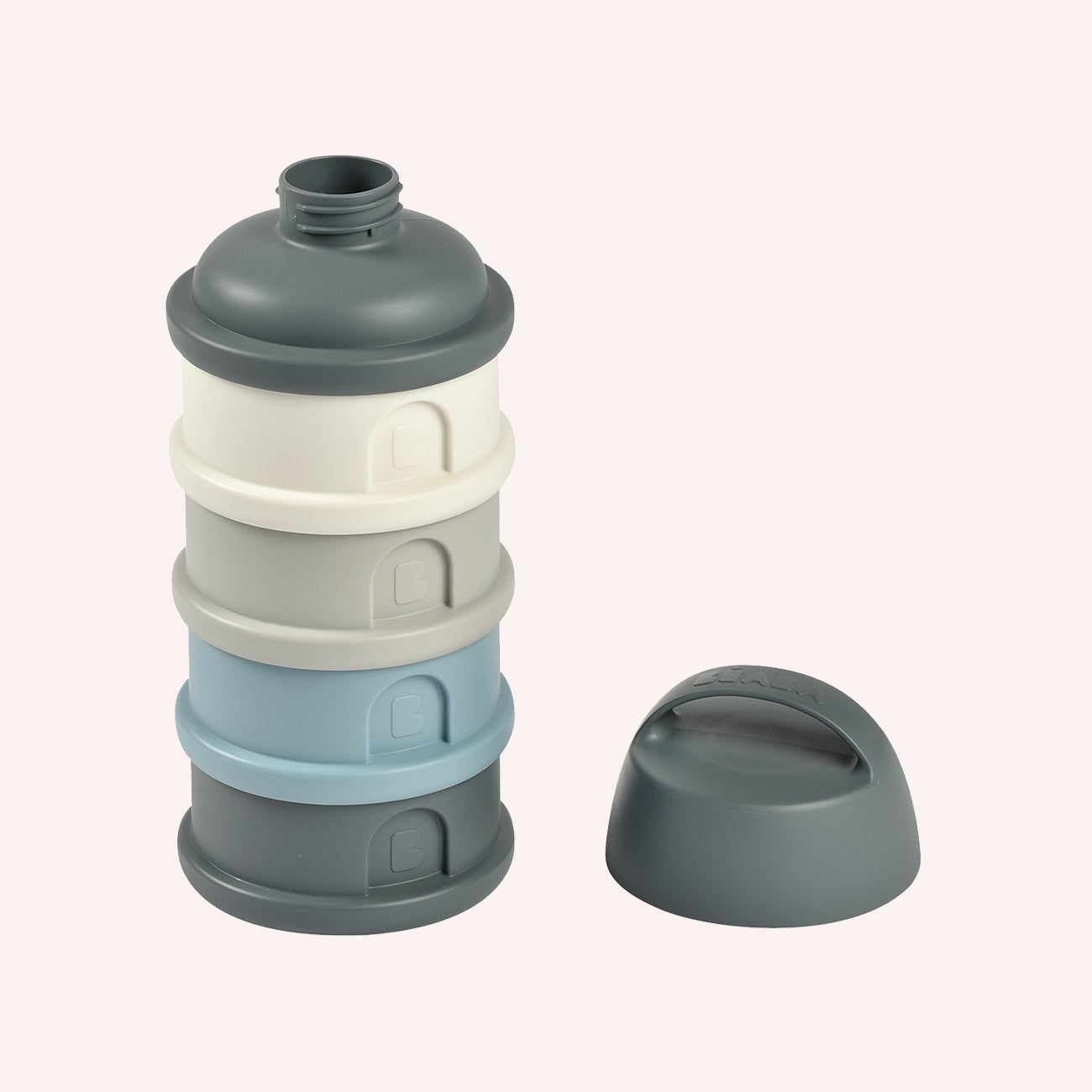 Beaba - Formula & Snack Container - Mineral Grey/Blue