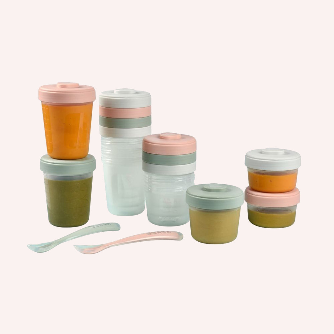 Beaba - Clip Portions Meal & Food Storage Pack - Eucalyptus