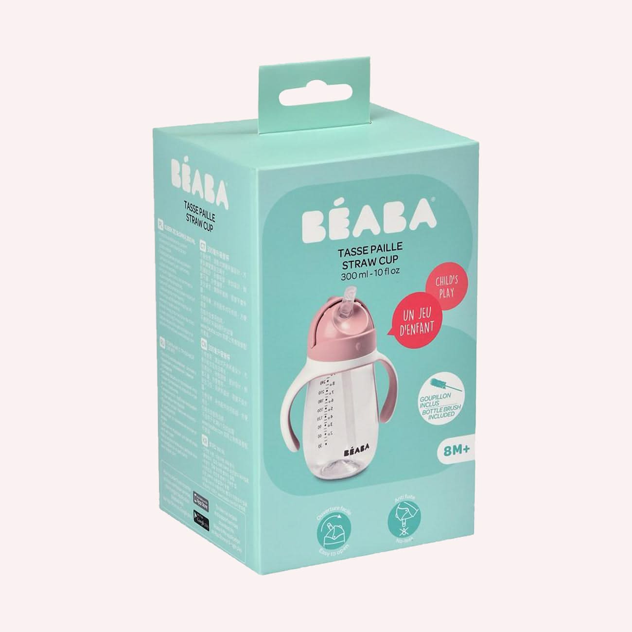 Beaba - Straw Cup - 300ml - Vintage Pink