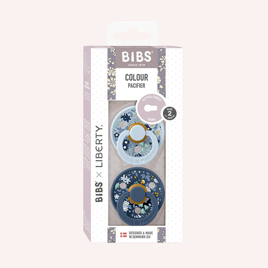BIBS x Liberty Latex Dummy Duo - Chamomile Lawn / Baby Blue Mix