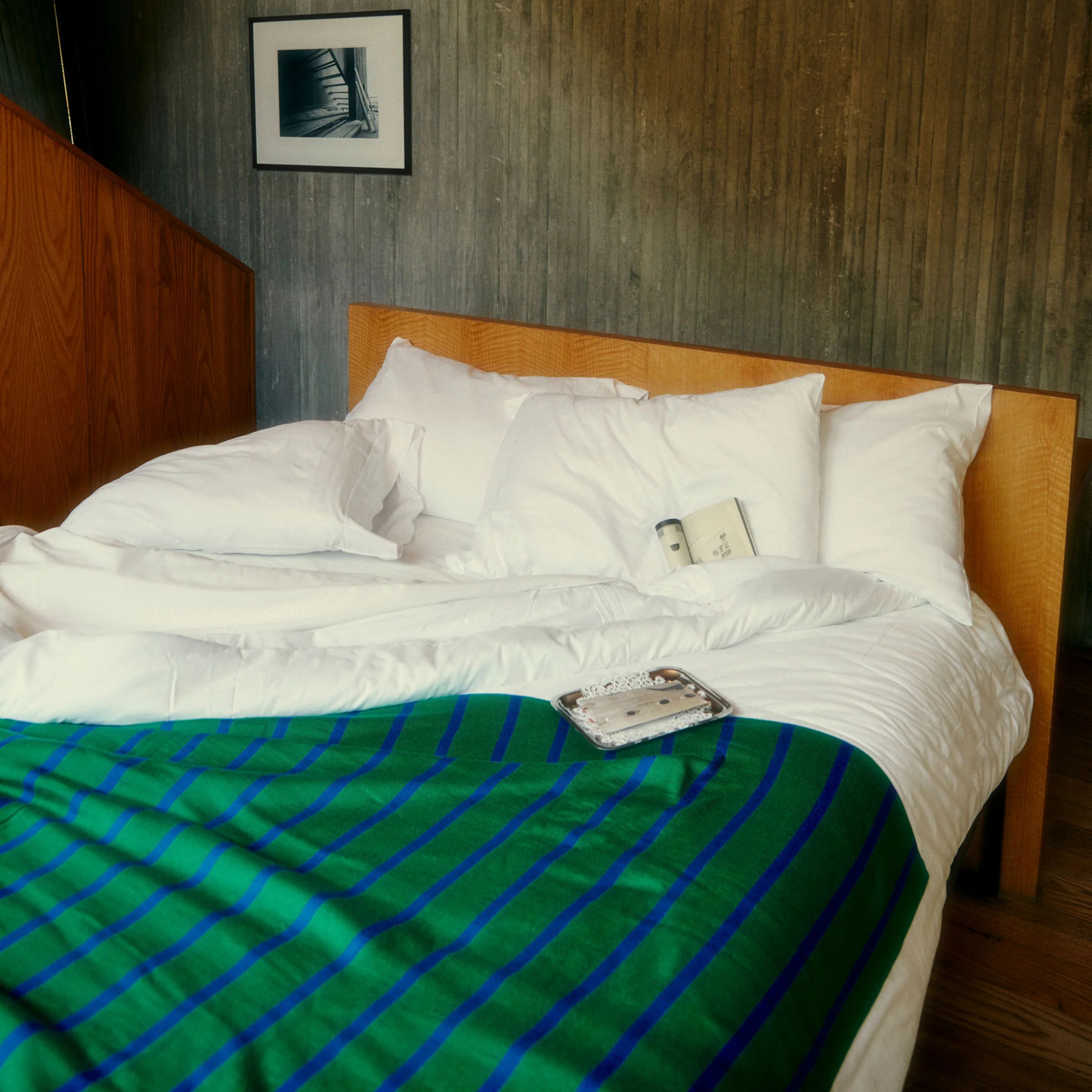 Baby Blanket - Emerald Ocean Life In Stripes