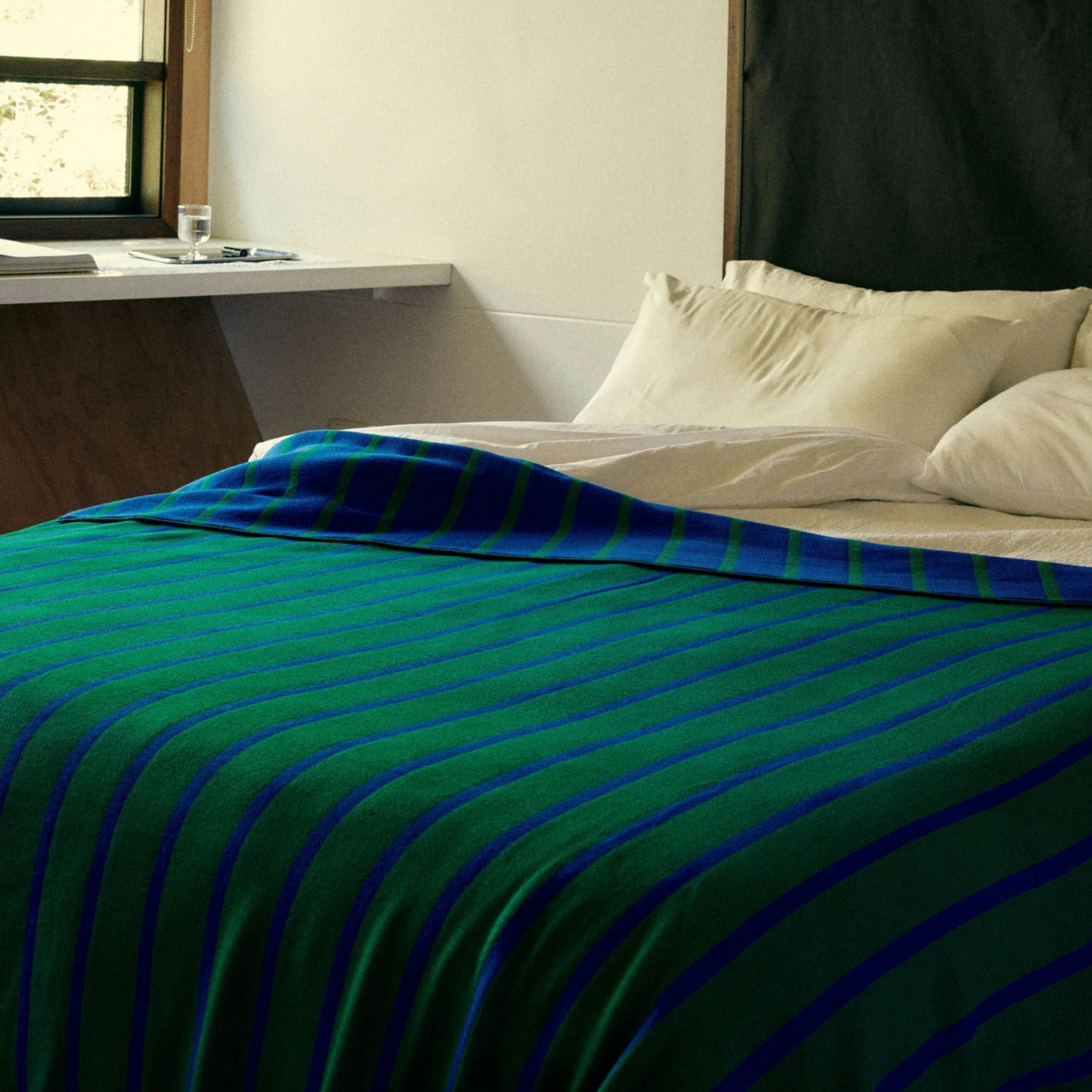 Baby Blanket - Emerald Ocean Life In Stripes