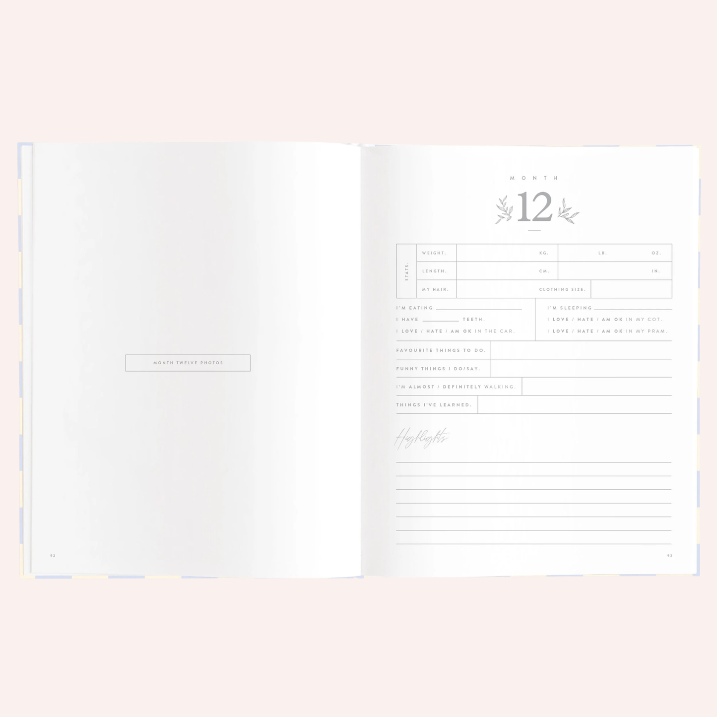 Baby Book - Blue Check