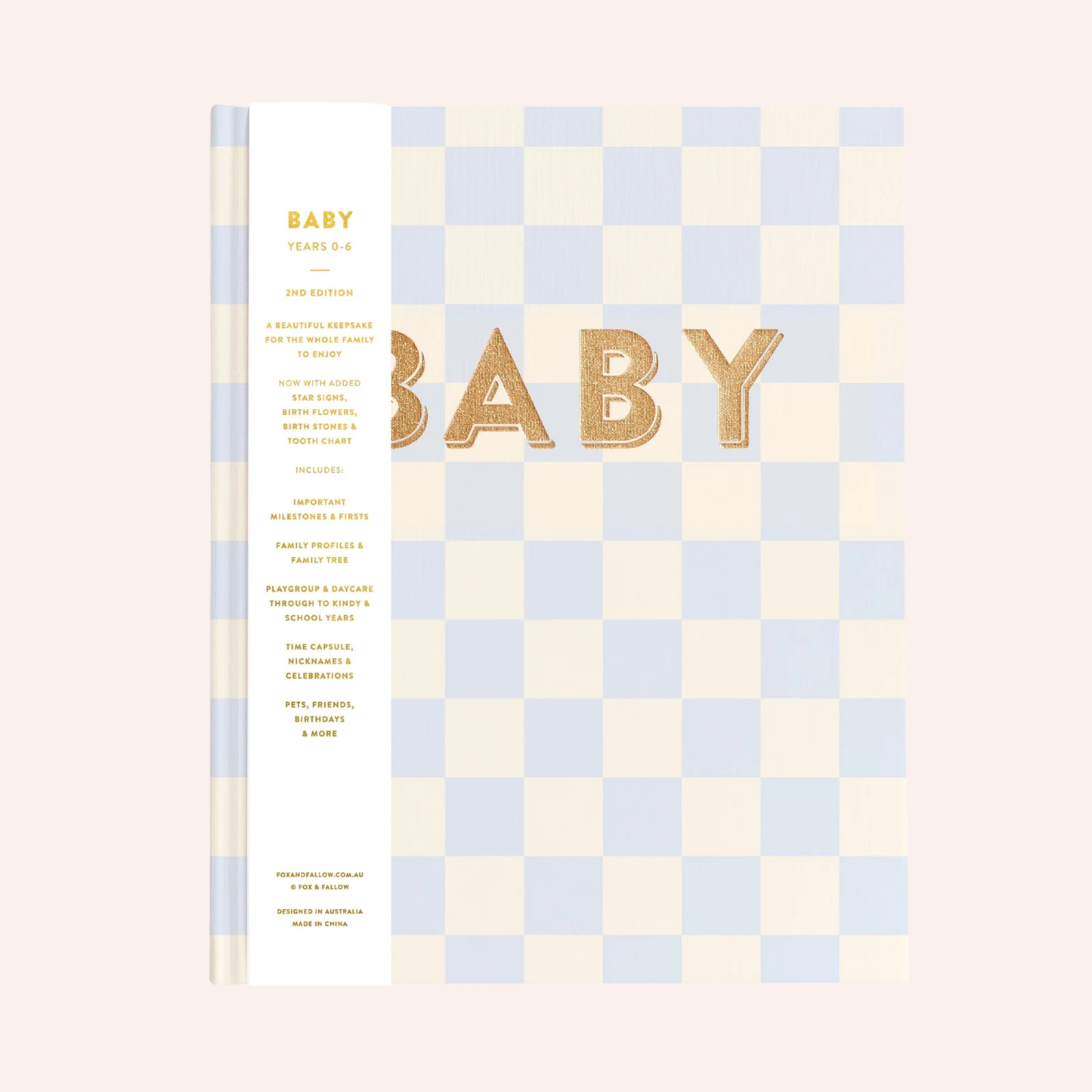 Baby Book - Blue Check