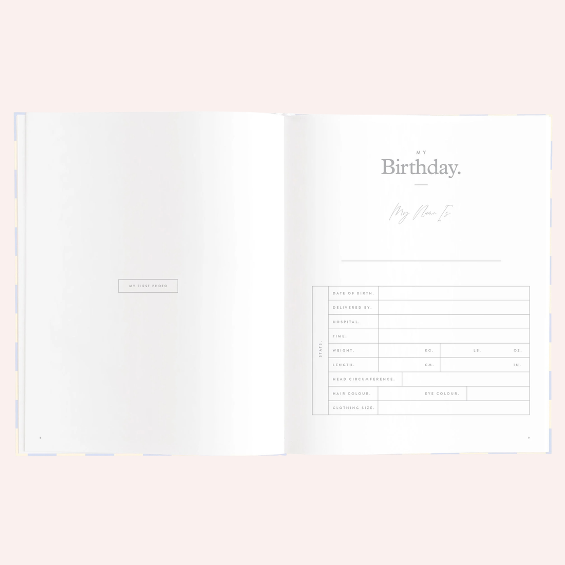 Baby Book - Blue Check