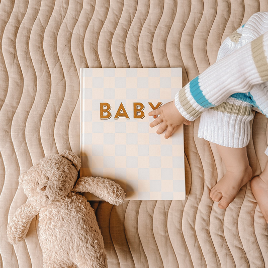 Baby Book - Blue Check