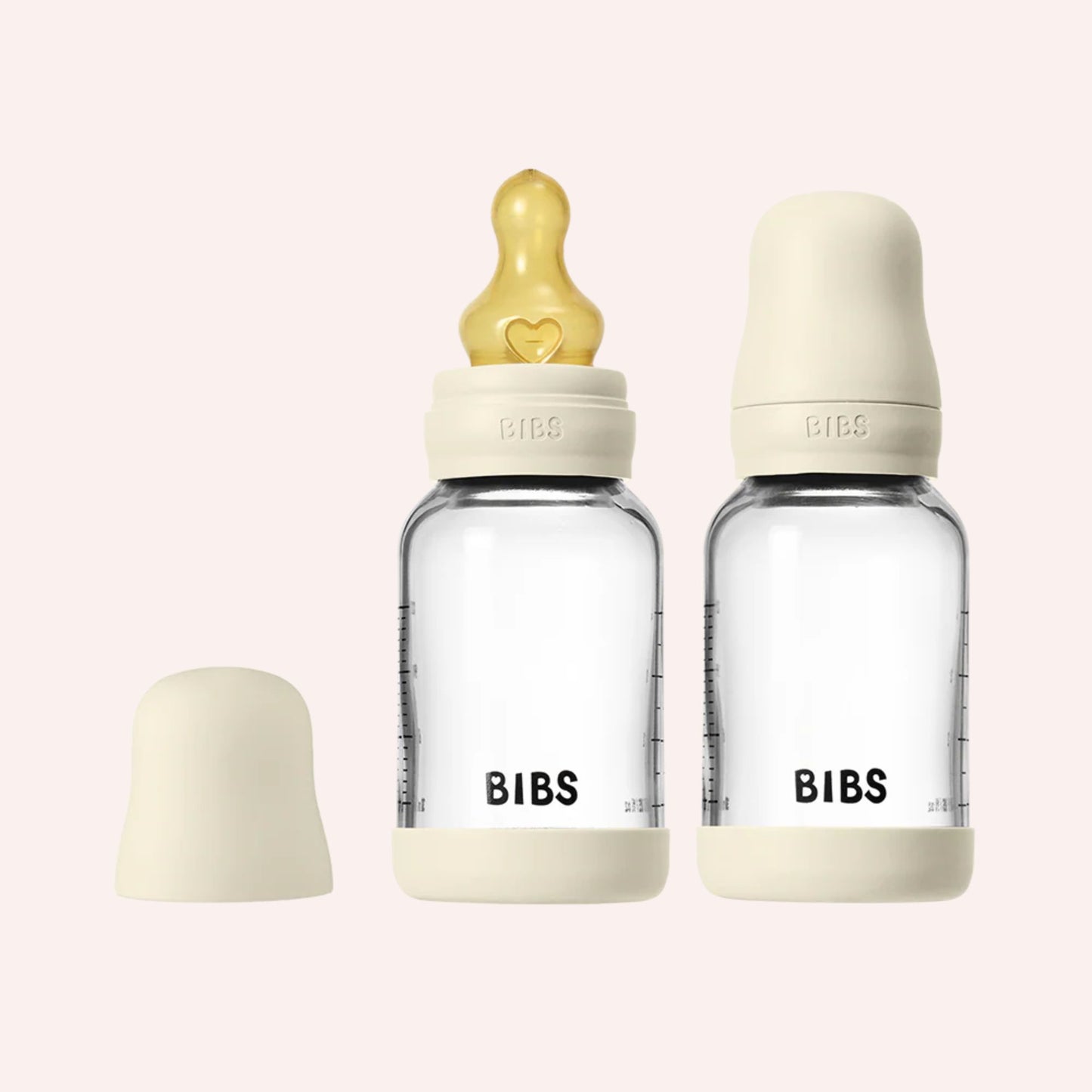 Baby Glass Bottle Complete Set (2 Pack) 120ml Latex - Ivory