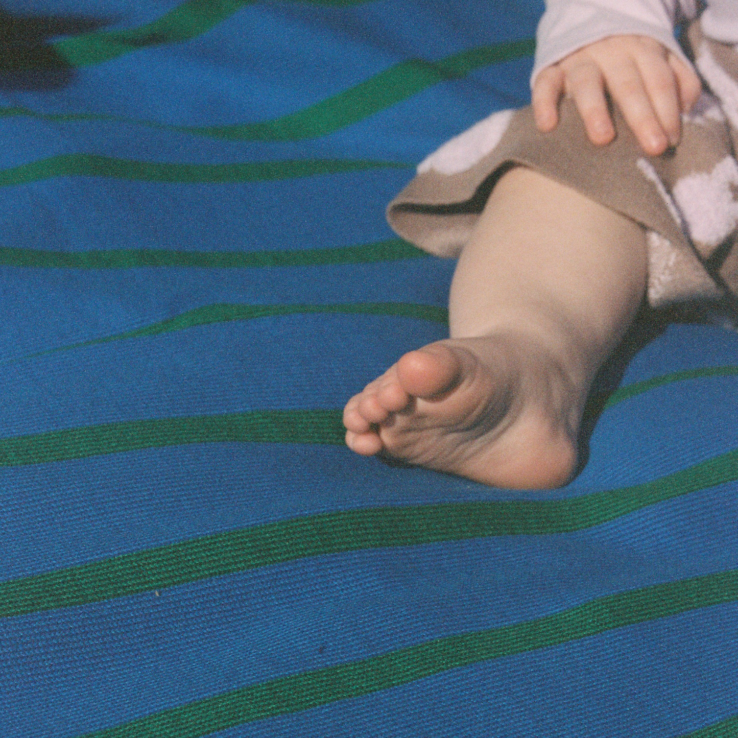 Baby Blanket - Emerald Ocean Life In Stripes