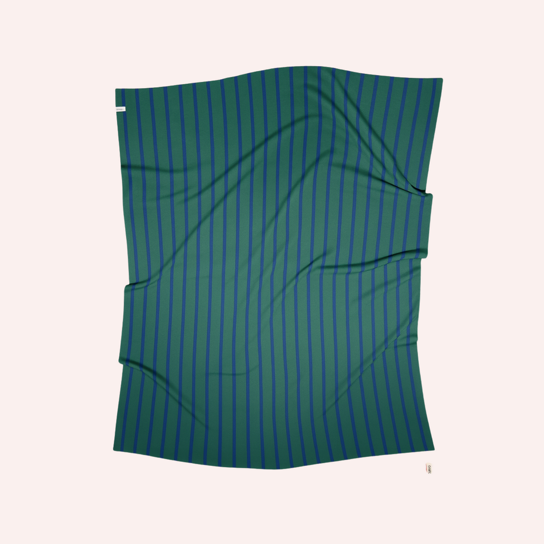 Baby Blanket - Emerald Ocean Life In Stripes