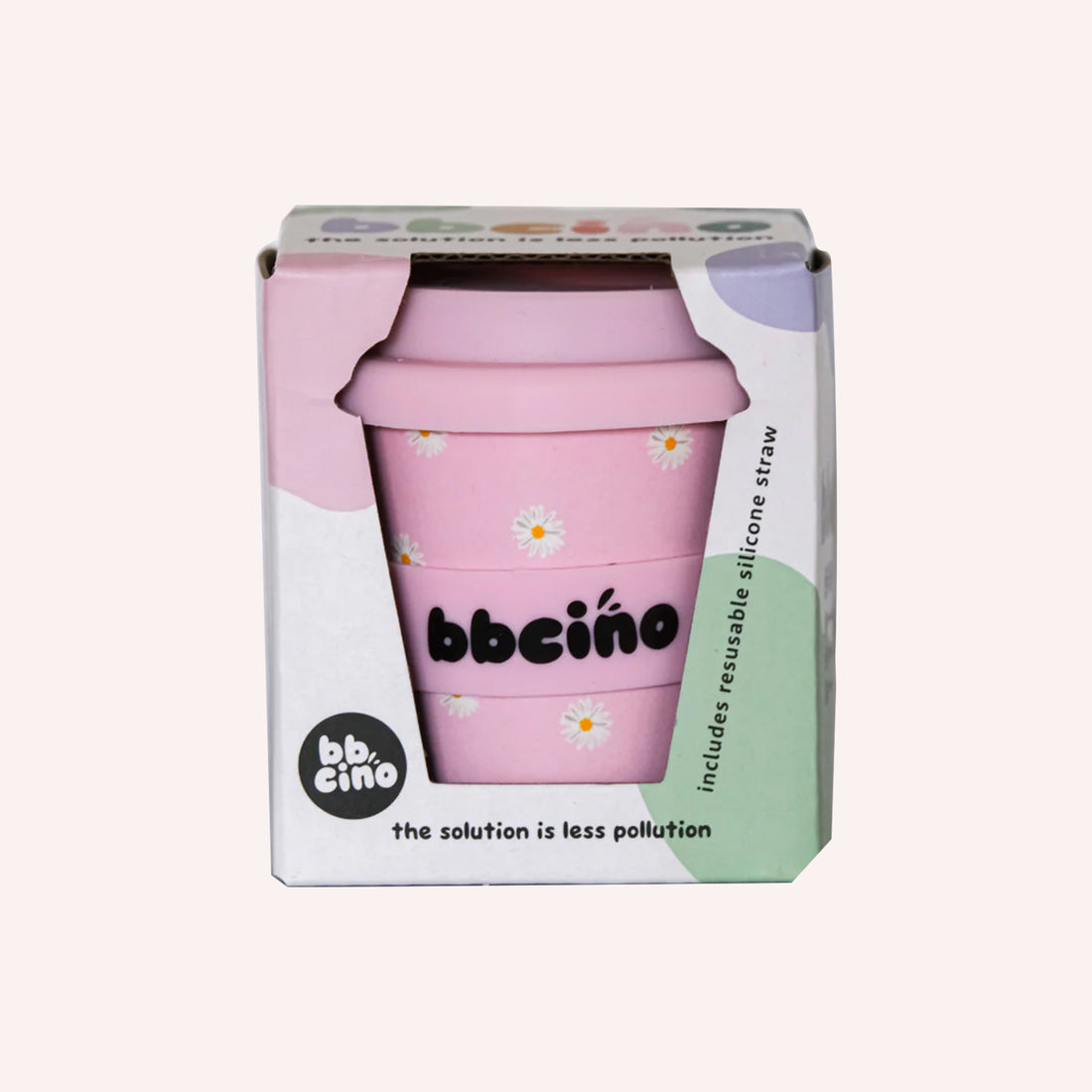 Reusable Babycino Bamboo Cup - Pink Daisy