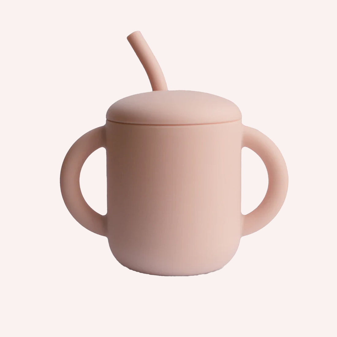 Mushie Silicone Training Cup + Straw - Blush