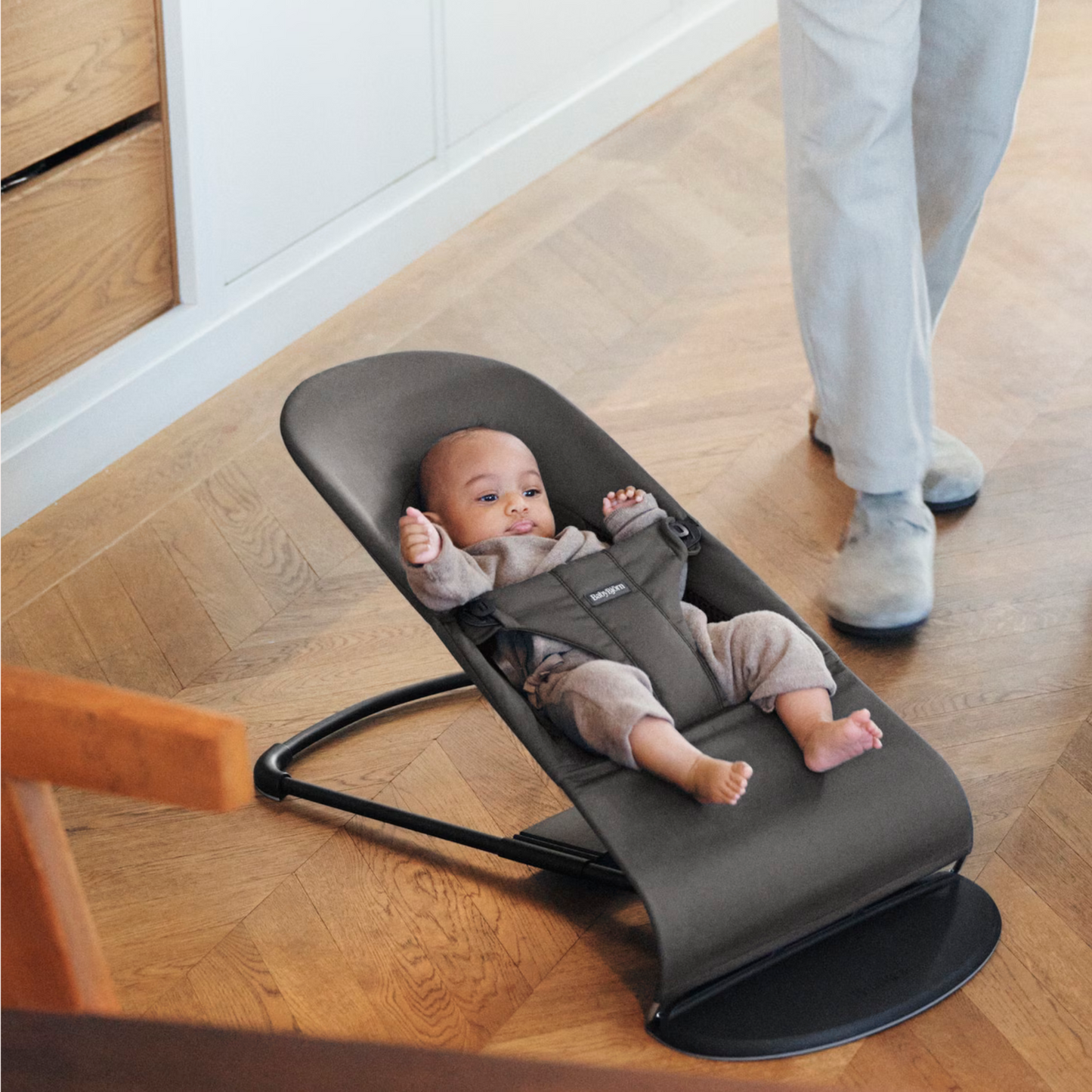 Bouncer Balance Soft Woven/Jersey Tri-Fabric - Dark Grey