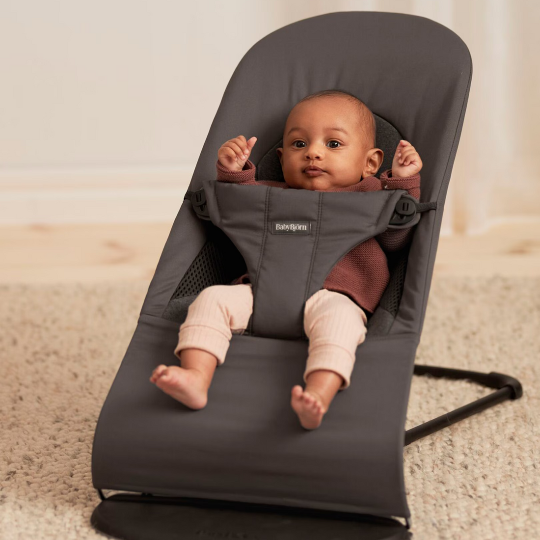 Bouncer Balance Soft Woven/Jersey Tri-Fabric - Dark Grey