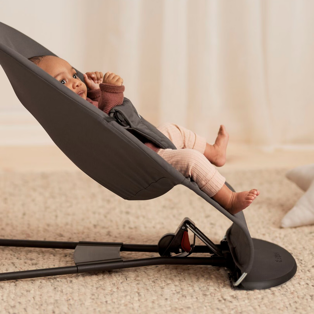 Bouncer Balance Soft Woven/Jersey Tri-Fabric - Dark Grey