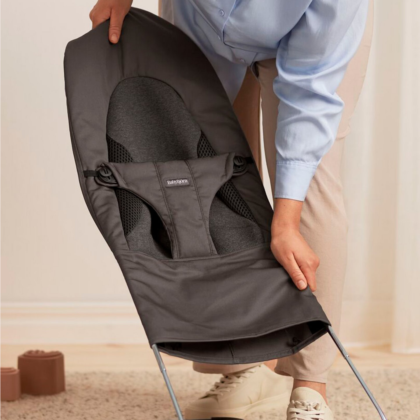 Bouncer Balance Soft Woven/Jersey Tri-Fabric - Dark Grey