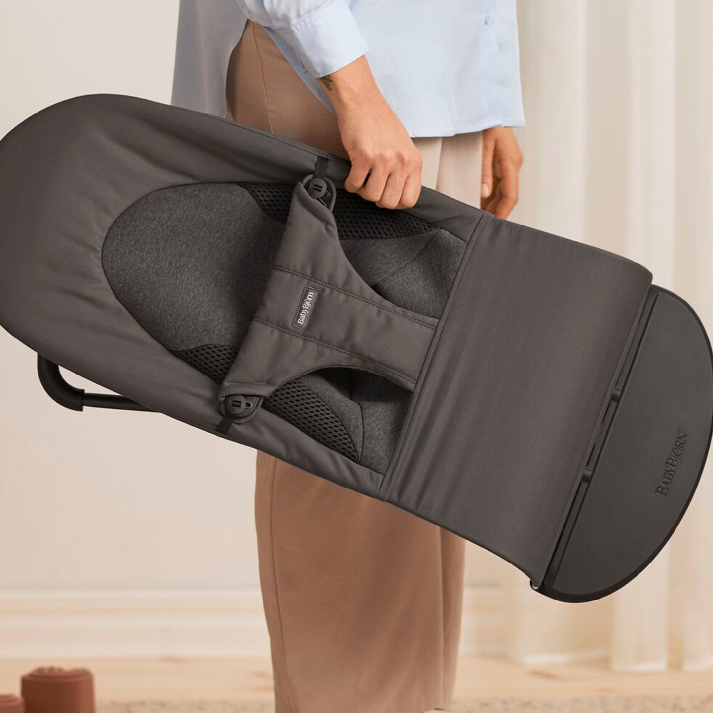 Bouncer Balance Soft Woven/Jersey Tri-Fabric - Dark Grey