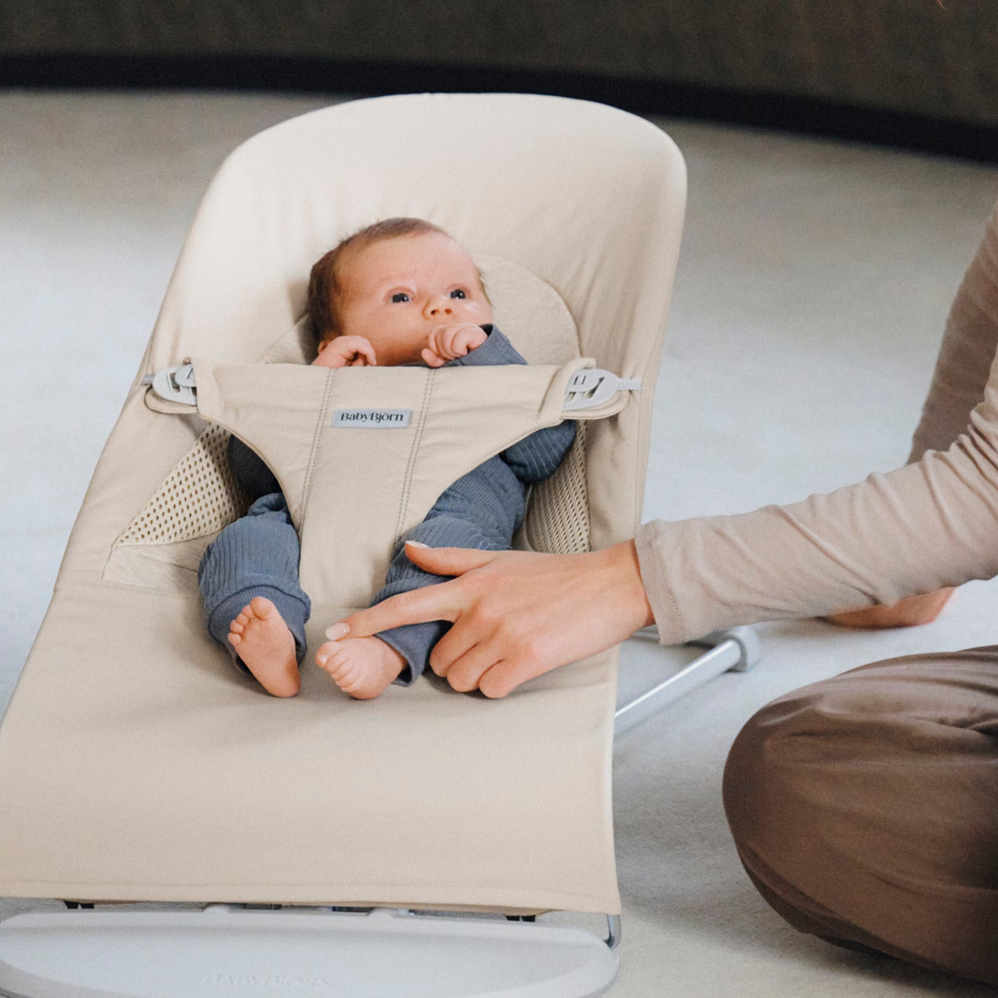 Bouncer Balance Soft Woven/Jersey Tri-Fabric - Light Beige