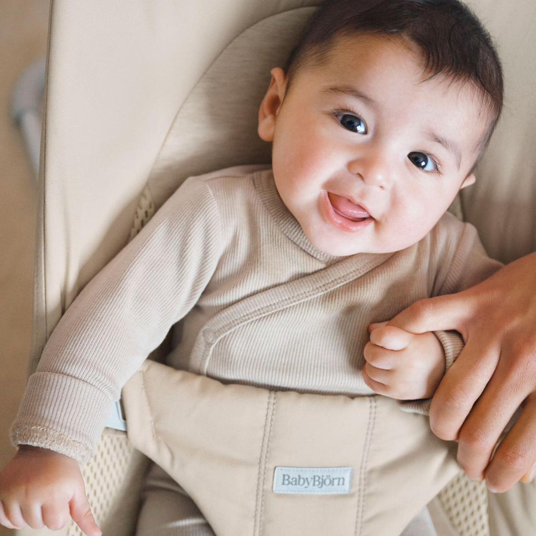 Bouncer Balance Soft Woven/Jersey Tri-Fabric - Light Beige