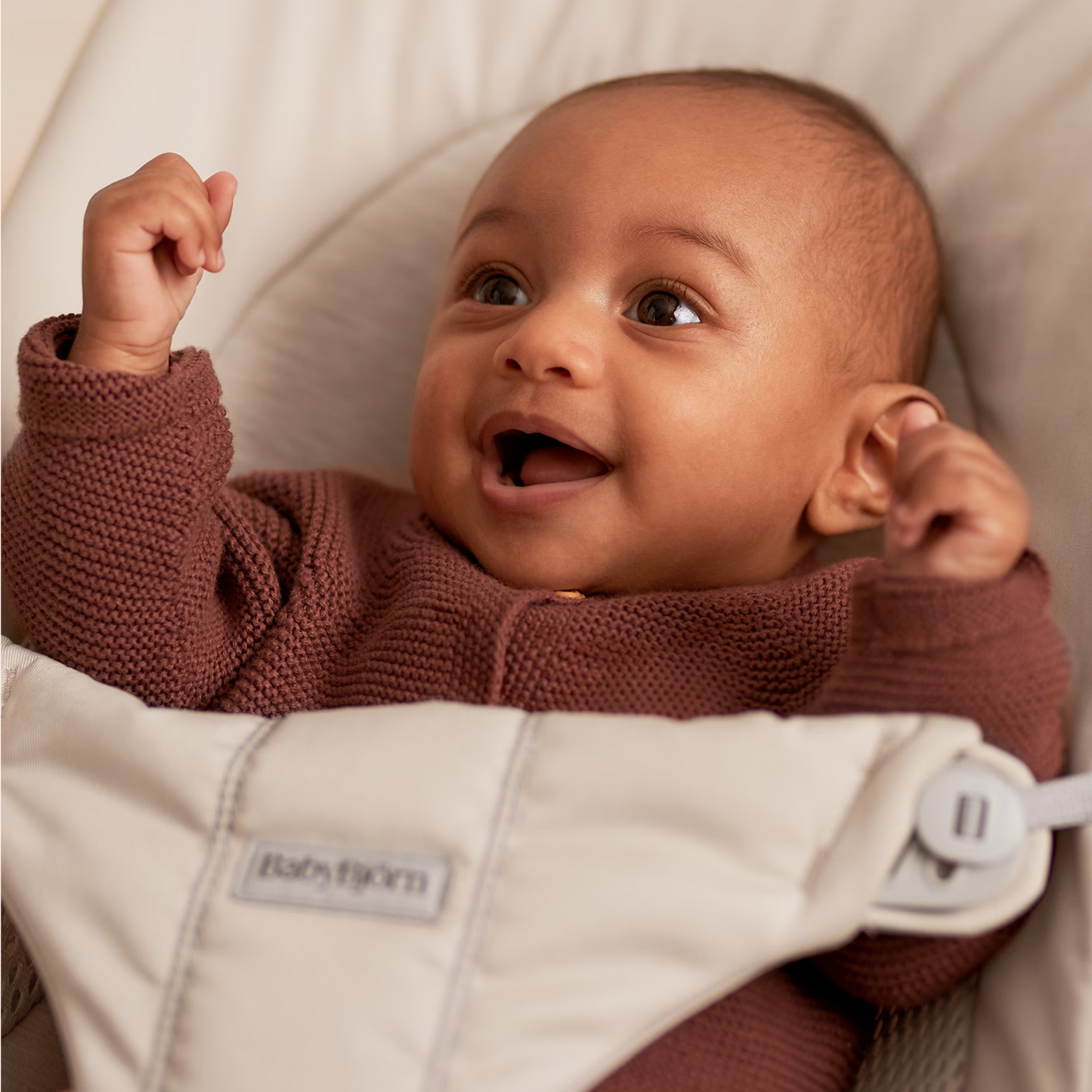 Bouncer Balance Soft Woven/Jersey Tri-Fabric - Light Beige