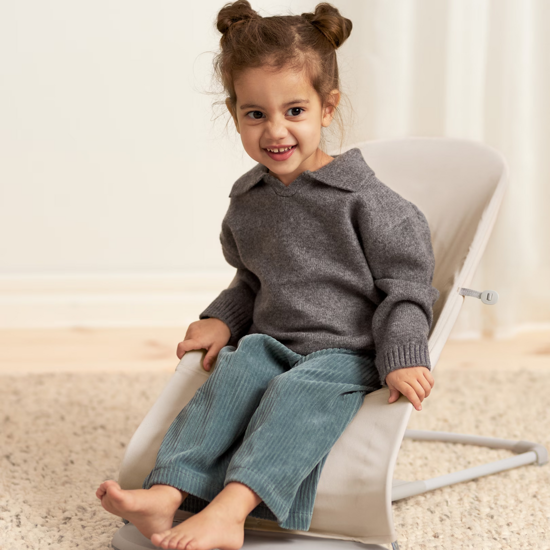 Bouncer Balance Soft Woven/Jersey Tri-Fabric - Light Beige