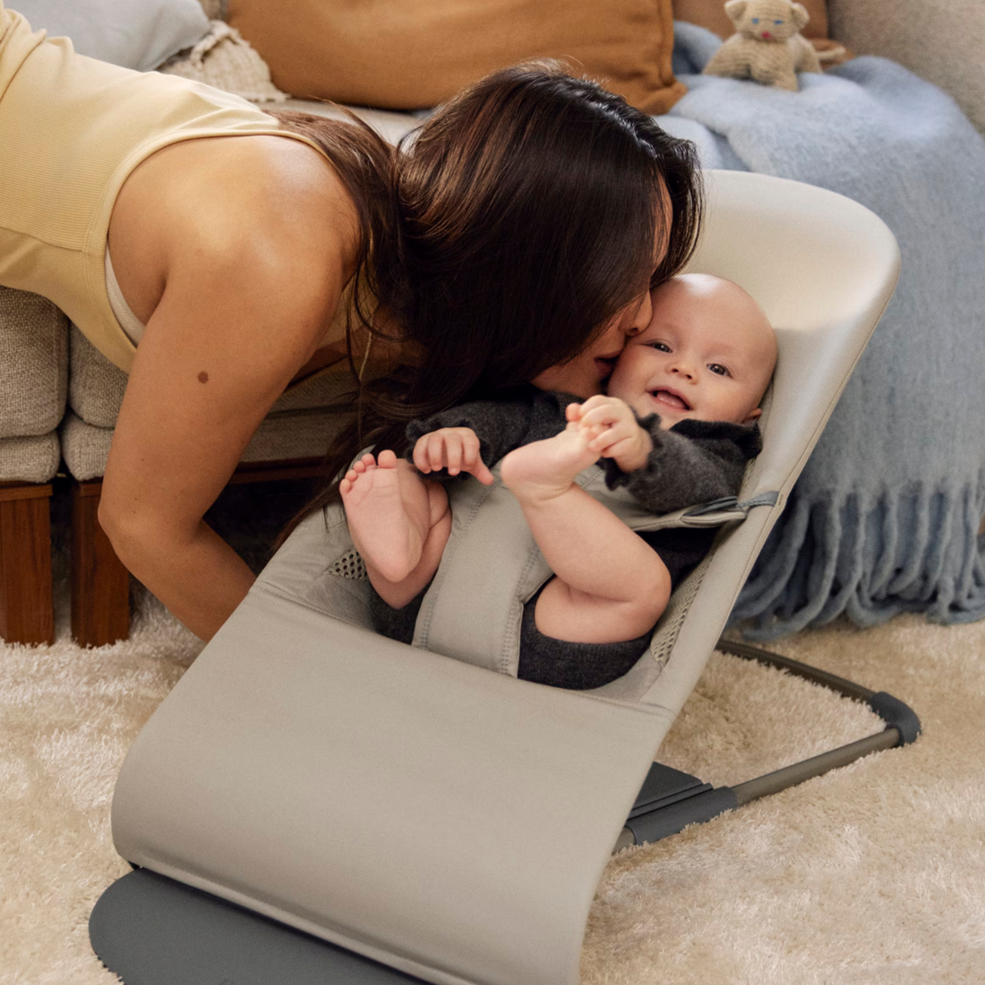 Bouncer Balance Soft Woven/Jersey Tri-Fabric - Sand Grey